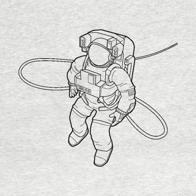 Astronaut Blueprint Black by Auto-Prints